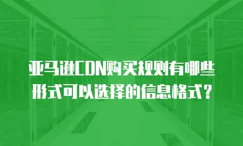 亚马逊CDN购买规则有哪些形式可以选择的信息格式？