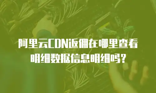 阿里云CDN返佣在哪里查看明细数据信息明细吗？