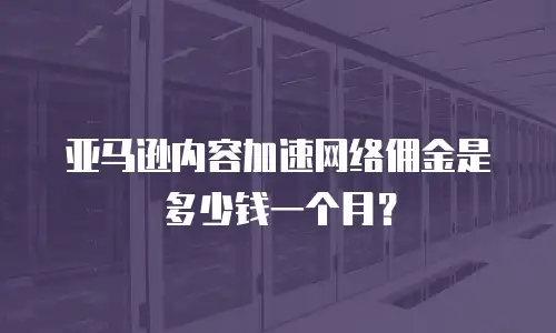 亚马逊内容加速网络佣金是多少钱一个月？