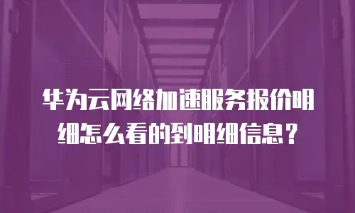 华为云网络加速服务报价明细怎么看的到明细信息？