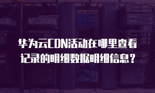 华为云CDN活动在哪里查看记录的明细数据明细信息？