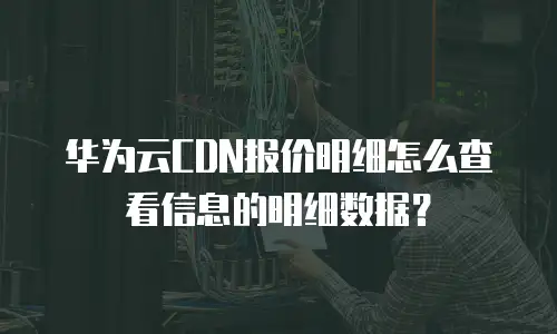 华为云CDN报价明细怎么查看信息的明细数据？