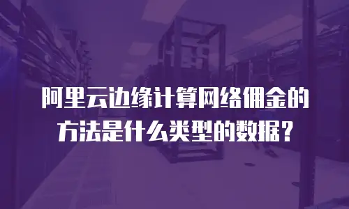 阿里云边缘计算网络佣金的方法是什么类型的数据？