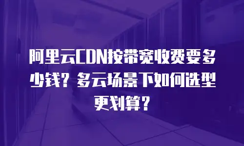 阿里云CDN按带宽收费要多少钱？多云场景下如何选型更划算？