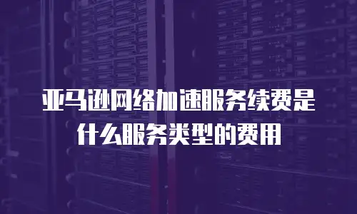 亚马逊网络加速服务续费是什么服务类型的费用