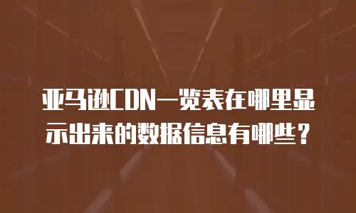 亚马逊CDN一览表在哪里显示出来的数据信息有哪些？