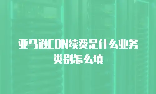 亚马逊CDN续费是什么业务类别怎么填