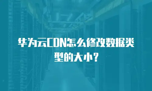 华为云CDN怎么修改数据类型的大小？
