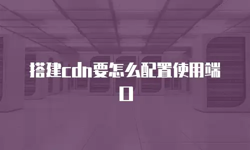 搭建cdn要怎么配置使用端口