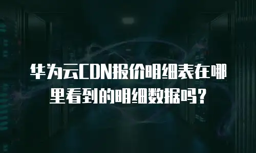华为云CDN报价明细表在哪里看到的明细数据吗？