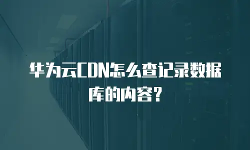 华为云CDN怎么查记录数据库的内容？