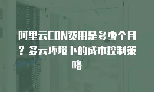 阿里云CDN费用是多少个月？多云环境下的成本控制策略