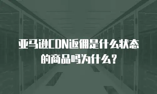 亚马逊CDN返佣是什么状态的商品吗为什么？