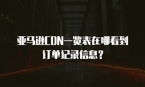 亚马逊CDN一览表在哪看到订单记录信息？