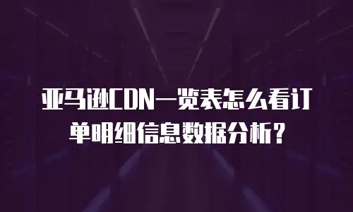 亚马逊CDN一览表怎么看订单明细信息数据分析？