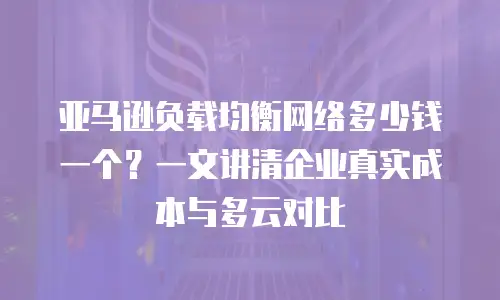 亚马逊负载均衡网络多少钱一个？一文讲清企业真实成本与多云对比