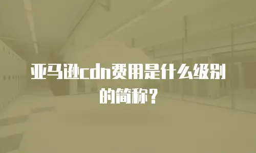 亚马逊cdn费用是什么级别的简称？