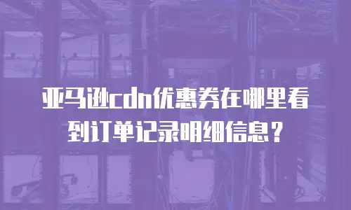 亚马逊cdn优惠券在哪里看到订单记录明细信息？
