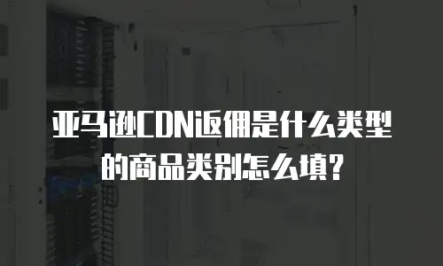 亚马逊CDN返佣是什么类型的商品类别怎么填？
