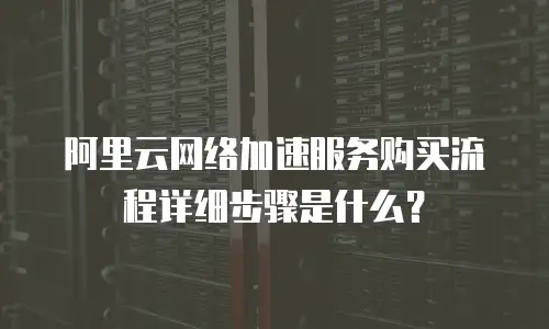 阿里云网络加速服务购买流程详细步骤是什么？