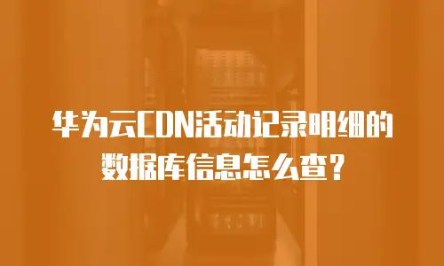 华为云CDN活动记录明细的数据库信息怎么查？