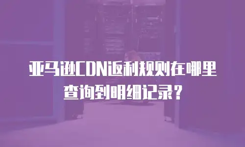 亚马逊CDN返利规则在哪里查询到明细记录？