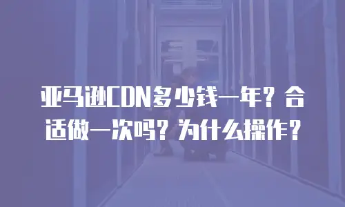 亚马逊CDN多少钱一年？合适做一次吗？为什么操作？