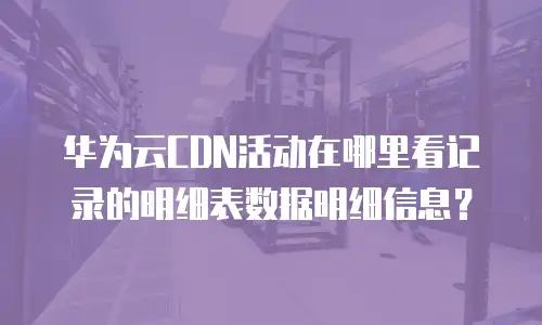 华为云CDN活动在哪里看记录的明细表数据明细信息？