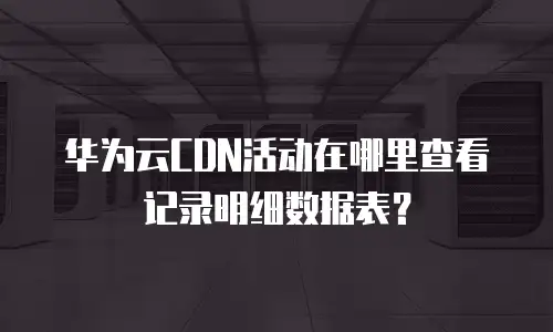 华为云CDN活动在哪里查看记录明细数据表？
