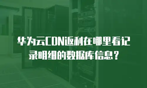 华为云CDN返利在哪里看记录明细的数据库信息？