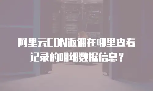 阿里云CDN返佣在哪里查看记录的明细数据信息？