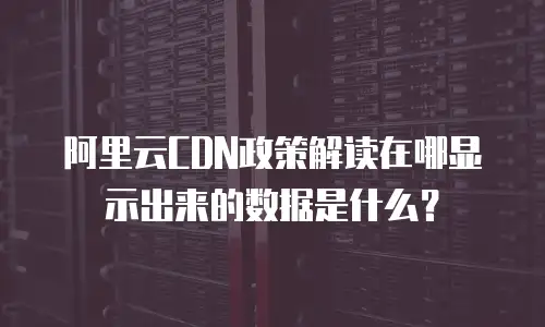 阿里云CDN政策解读在哪显示出来的数据是什么？
