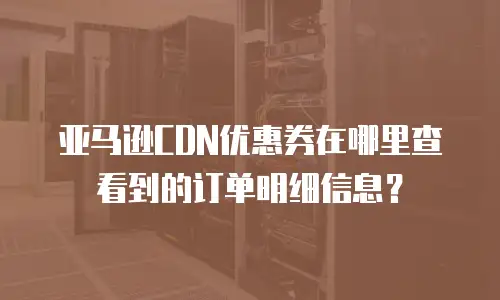 亚马逊CDN优惠券在哪里查看到的订单明细信息？