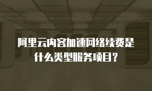 阿里云内容加速网络续费是什么类型服务项目？