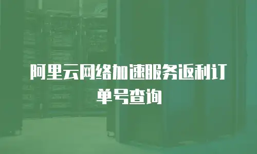 阿里云网络加速服务返利订单号查询