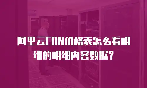 阿里云CDN价格表怎么看明细的明细内容数据？