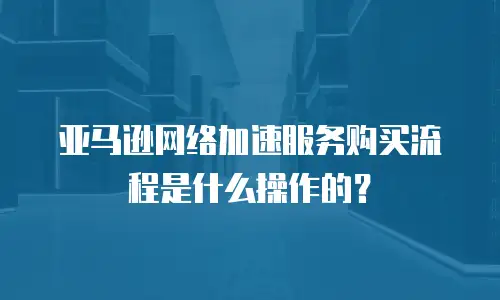 亚马逊网络加速服务购买流程是什么操作的？