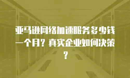 亚马逊网络加速服务多少钱一个月？真实企业如何决策？