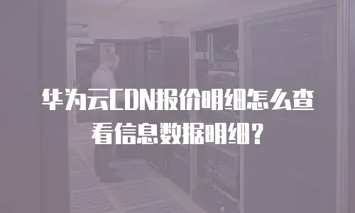 华为云CDN报价明细怎么查看信息数据明细？