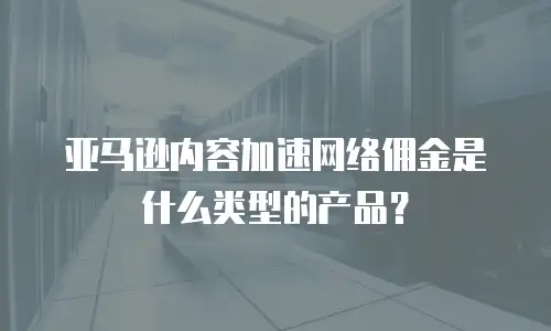 亚马逊内容加速网络佣金是什么类型的产品？
