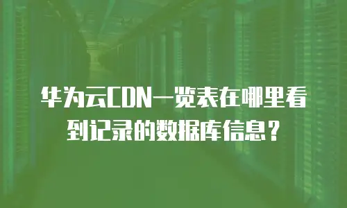华为云CDN一览表在哪里看到记录的数据库信息？