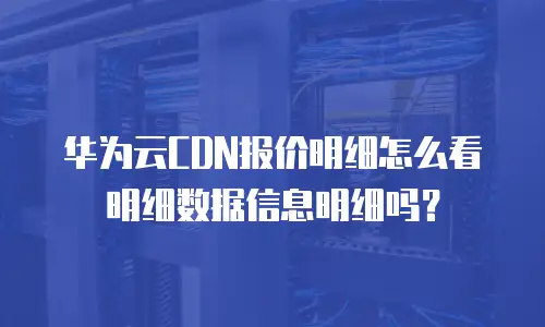 华为云CDN报价明细怎么看明细数据信息明细吗？