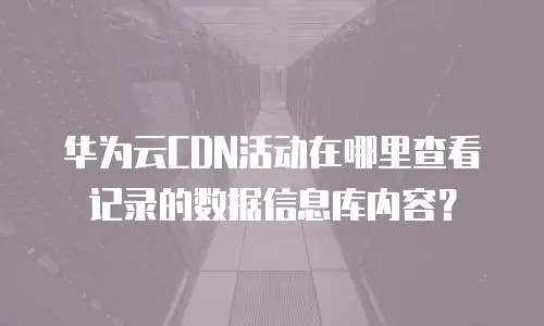 华为云CDN活动在哪里查看记录的数据信息库内容？