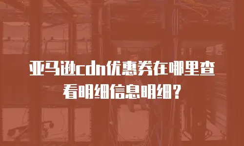 亚马逊cdn优惠券在哪里查看明细信息明细？