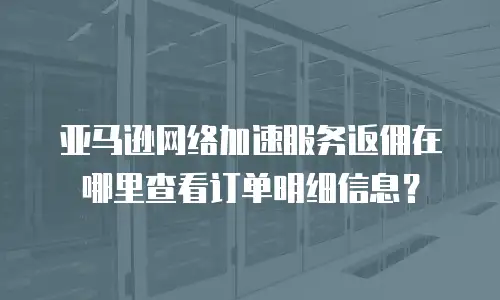 亚马逊网络加速服务返佣在哪里查看订单明细信息？
