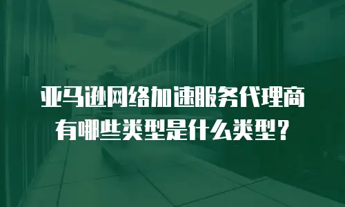 亚马逊网络加速服务代理商有哪些类型是什么类型？