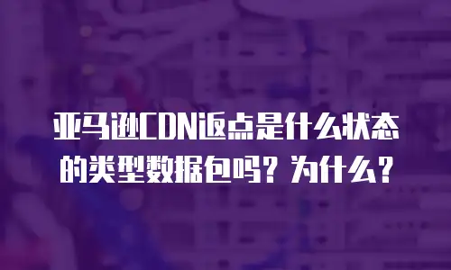 亚马逊CDN返点是什么状态的类型数据包吗？为什么？