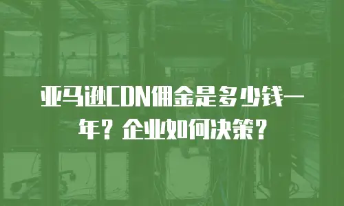 亚马逊CDN佣金是多少钱一年？企业如何决策？