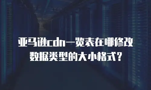 亚马逊cdn一览表在哪修改数据类型的大小格式？