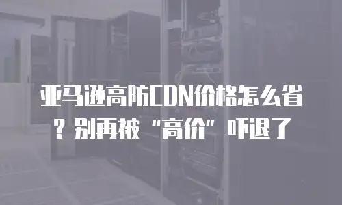 亚马逊高防CDN价格怎么省？别再被&ldquo;高价&rdquo;吓退了